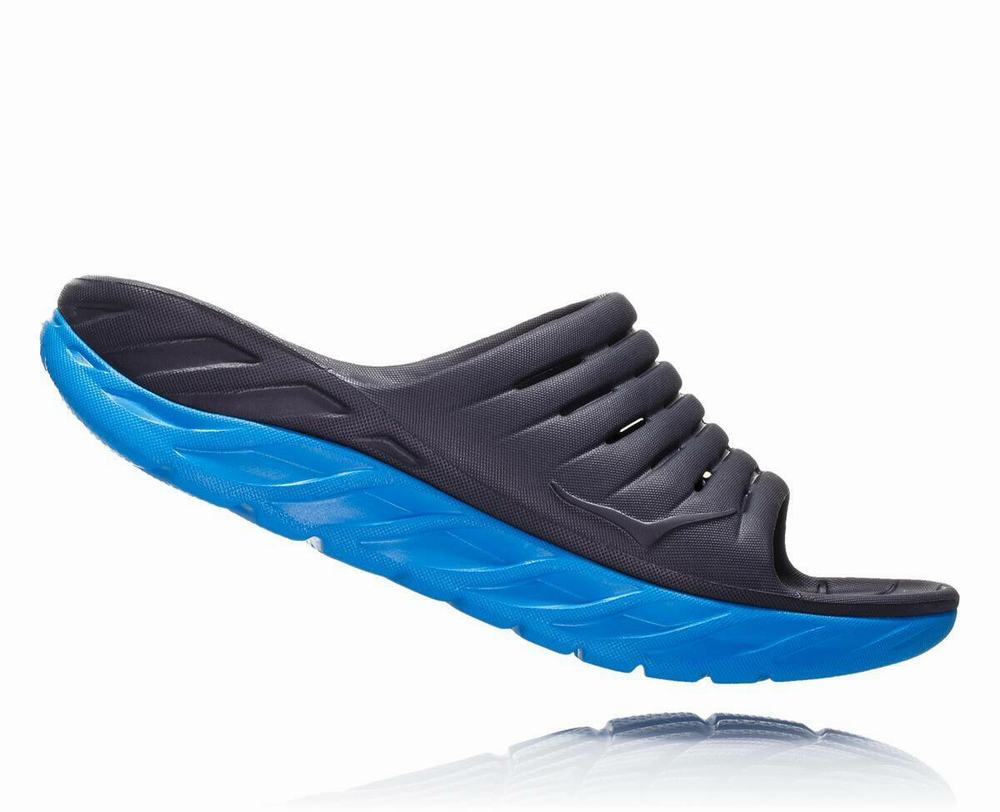 Hoka One One ORA Meilleur Prix Claquette Homme Noir Bleu Soldes